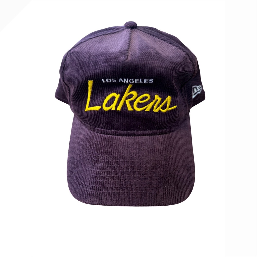 New Era Los Angeles Lakers Corduroy Snapback Hat Purple Yellow NBA Mens OSFM